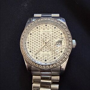 Sango Silver Crystal Men's Watch